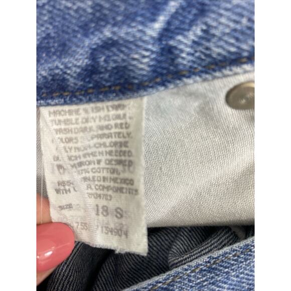 Lee Original Jeans Womens Plus Size 18 S Medium Wash Denim Straight Mom Hi Rise - Picture 4 of 11